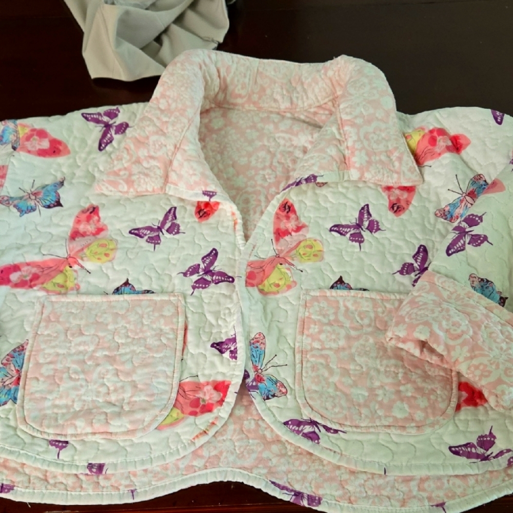 Hand Made Floral Butterfly Quilted Jacket